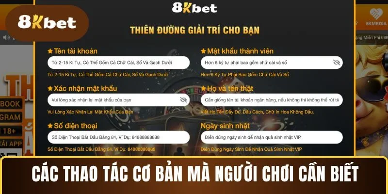 Các thao tác cơ bản mà người chơi cần biết